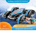 Amfibinis nuotolinio valdymo kaskadininkų automobilis RC, su dvipusiu apverčiamu vairavimu „drift Rc“.