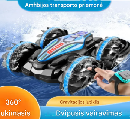 Amfibinis nuotolinio valdymo kaskadininkų automobilis RC, su dvipusiu apverčiamu vairavimu „drift Rc“.