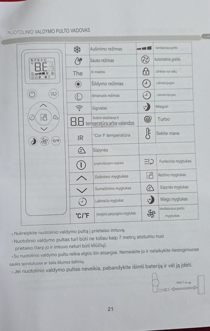Nešiojamas oro kondicionierius 7000 BTU, DuraComfort