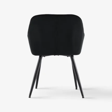 Kėdė su porankiais, juoda velvetinė