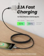 INIU USB A–USB C įkrovimo laidas, [0,5 m / 1 m / 2 m], 3,1 A greito įkrovimo pintas laidas