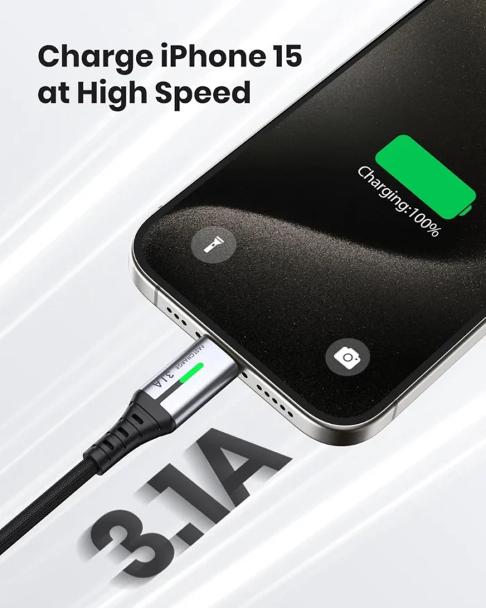 INIU USB A–USB C įkrovimo laidas, [0,5 m / 1 m / 2 m], 3,1 A greito įkrovimo pintas laidas