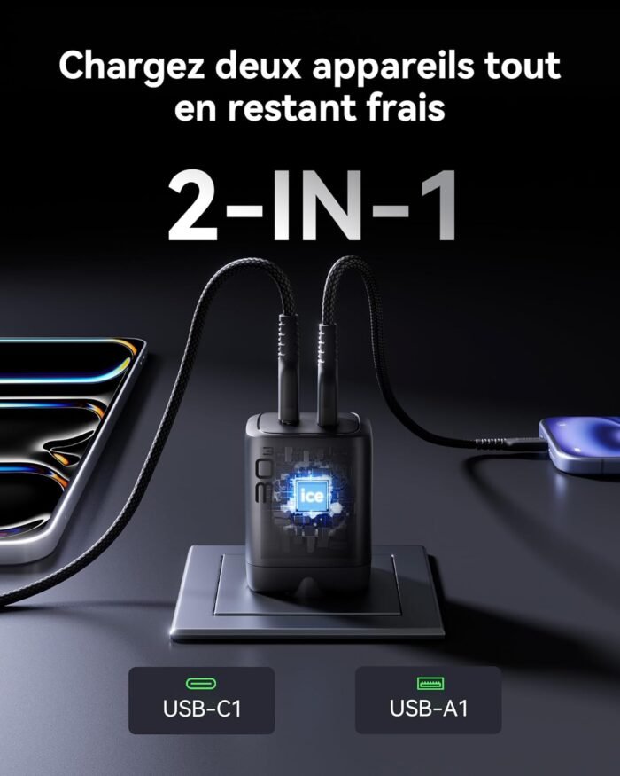 INIU 30W PowerCube Duo USB-C įkroviklis, modelis AI-611