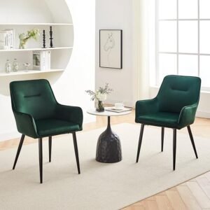 Valgomojo kėdė velvetinė žalia