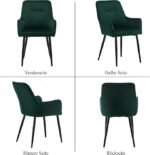 Valgomojo kėdė velvetinė žalia