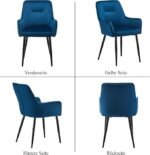 Valgomojo kėdė velvetinė, žalia, pilka arba mėlyna