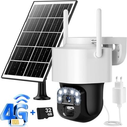 Kamera su saulės baterija ir atminties kortele