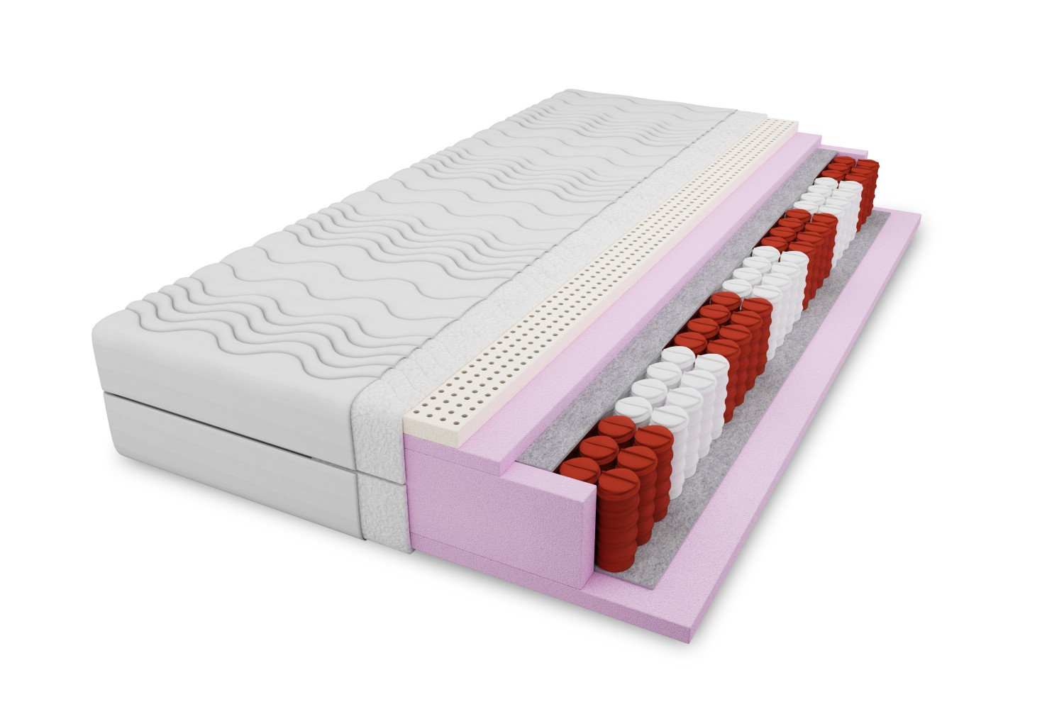 1 Čiužinys su kišeninėmis spyruoklėmis ir latekso putomis, 21 cm. storio