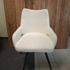 Balta buklė medžiagos kėdė