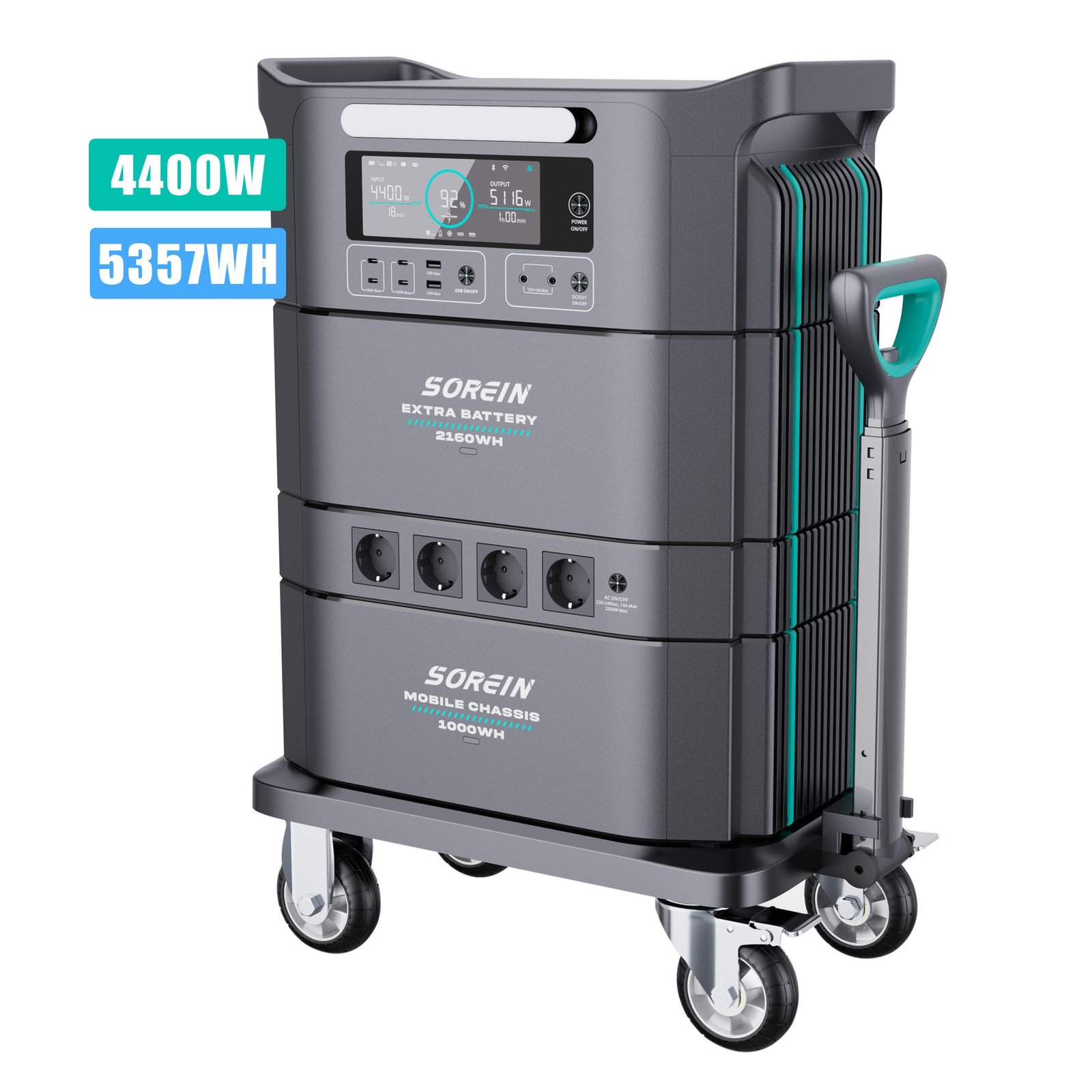 Sorein A5 5357Wh Stackable Solar Generator Power Station „Sorein A5 5357Wh“ sudedama saulės generatorinė elektrinė