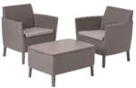 Sodo baldų komplektas Salemo Balcony Set smėlio spalvos + dovana Keter šaltdėžė